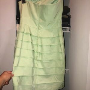 NEW glint strapless tiered dress- mint green 4